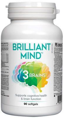 3 Brains Brilliant Mind 90 Softgels - Five Natural