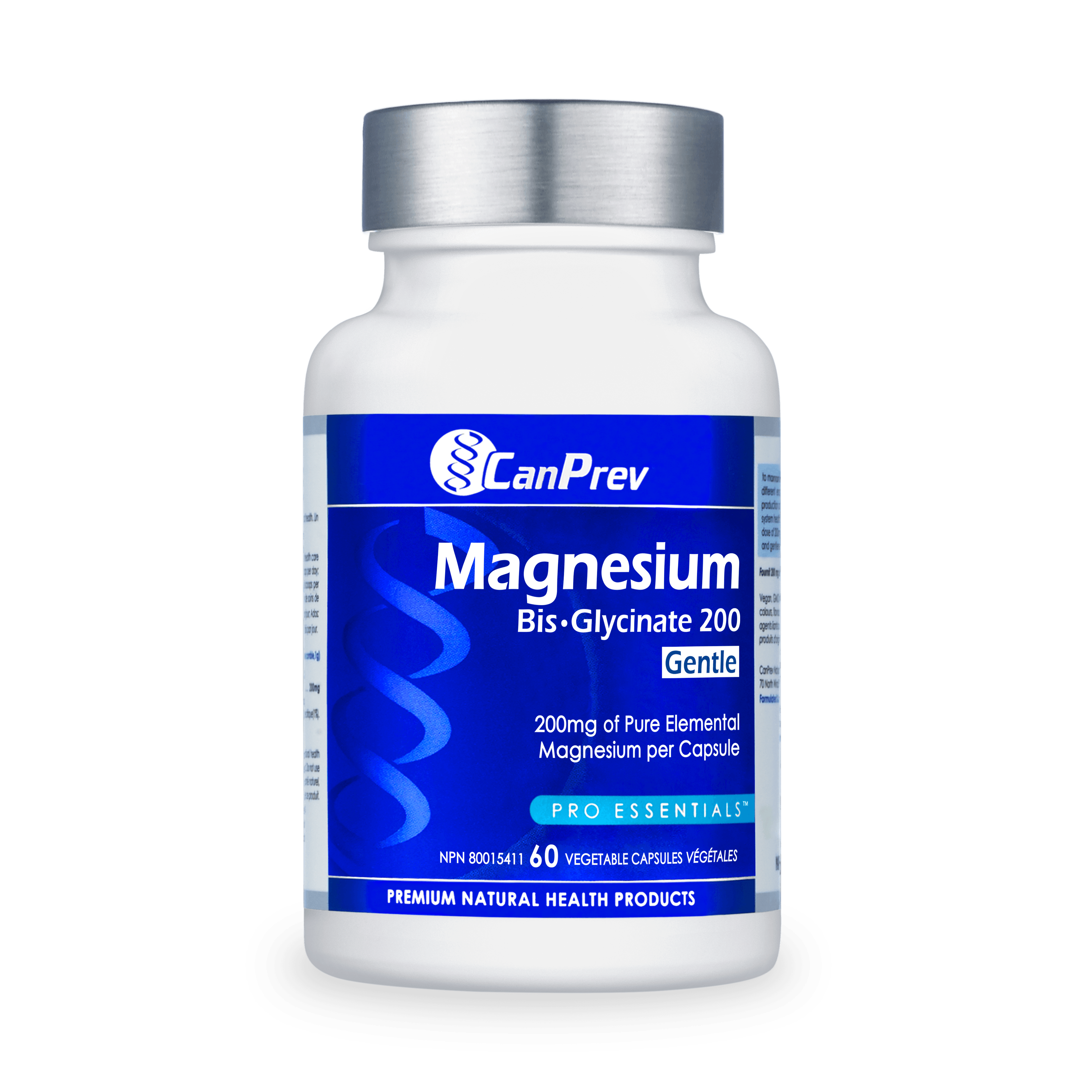 CanPrev Magnesium BisGlycinate 200 Gentle 60 Veg Capsules