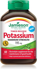 Jamieson Potassium Maximum Strength 195mg Timed Release 60 Caplets