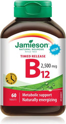 Jamieson Vitamin B12 2,500mcg Timed Release Methylcobalamin 60 Tablets
