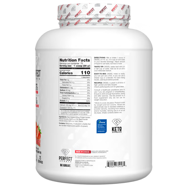 Perfect Sports DIESEL New Zealand Whey Isolate Triple Rich Chocolate 5lb