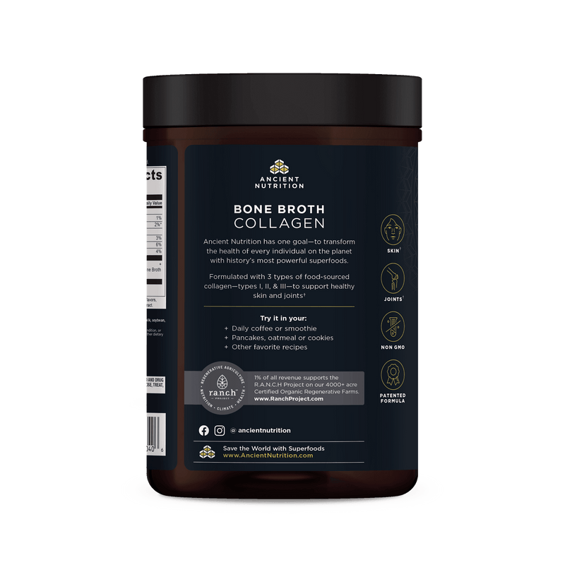 Ancient Nutrition Bone Broth Collagen Chocolate 357g - Five Natural