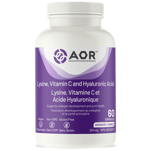 AOR Lysine, Vitamin C and Hyaluronic Acid 60 Capsules - Five Natural
