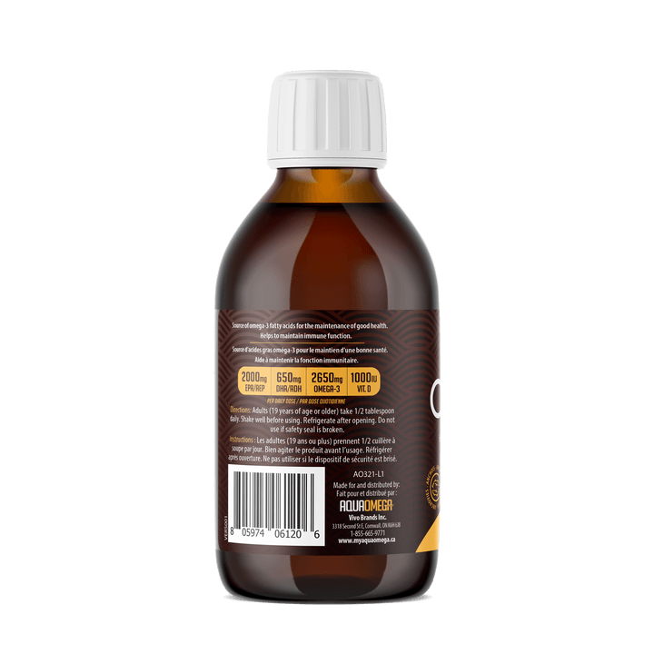AquaOmega Omega-3 Standard Lemon 450mL - Five Natural