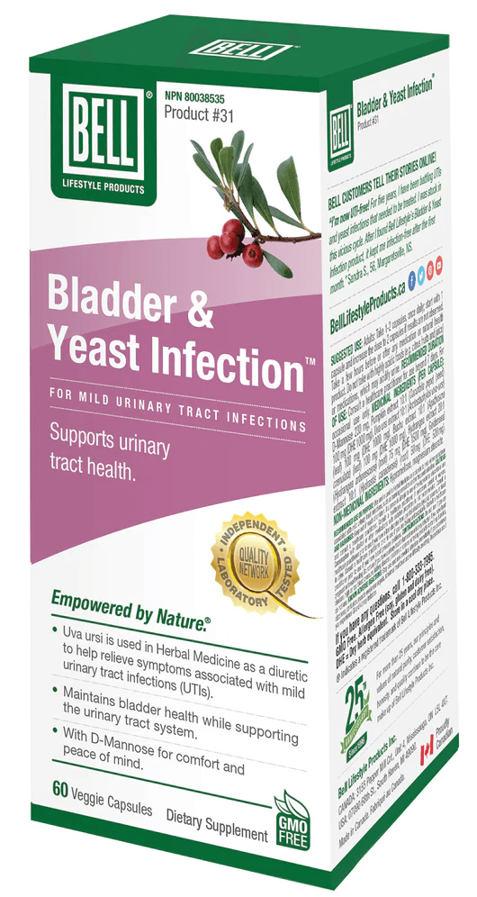 Bell Lifestyle Bladder & Yeast Infection 60 Capsules - Five Natural