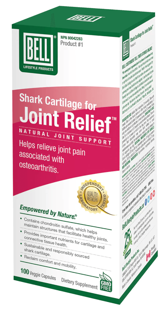Bell Lifestyle Shark Cartilage for Joint Relief 100 Capsules - Five Natural