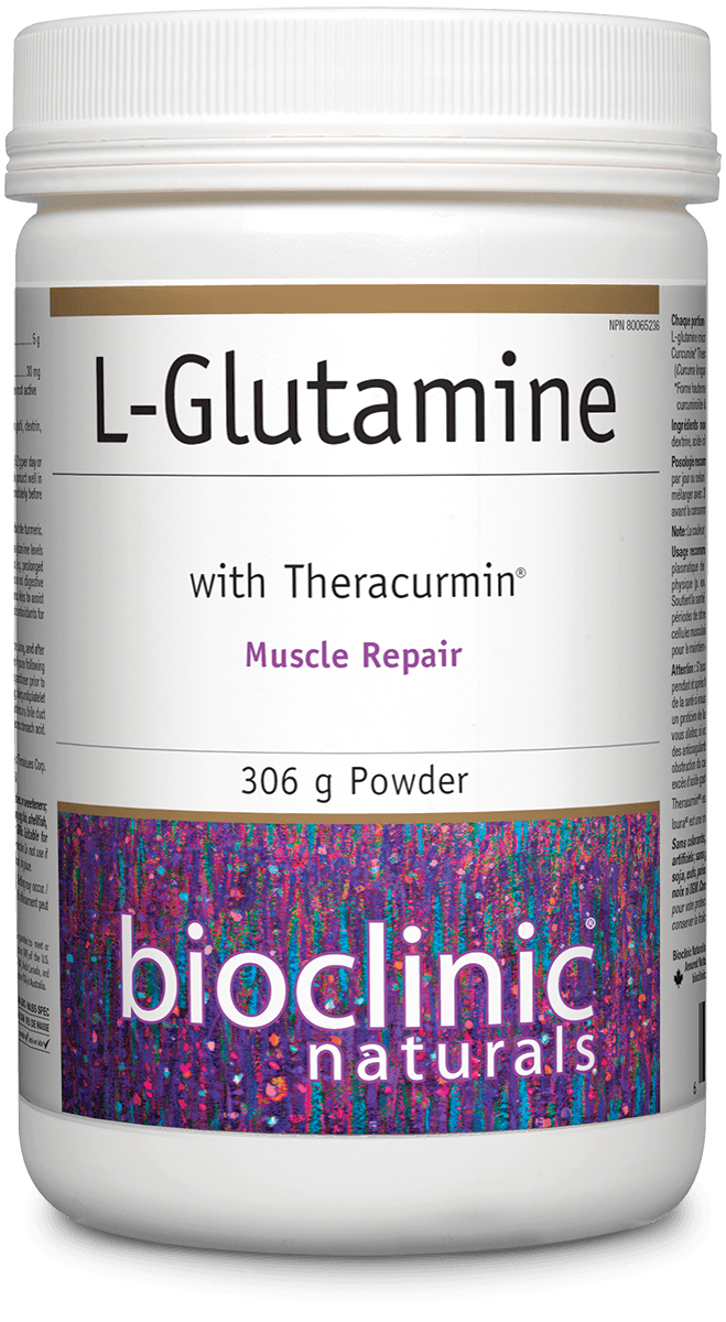 Bioclinic Naturals L-Glutamine with Theracurmin Powder 306g - Five Natural