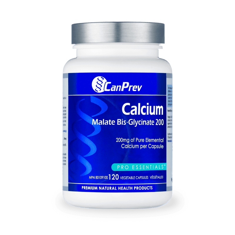 CanPrev Calcium Malate Bis-Glycinate 200 120 Veg Capsules - Five Natural