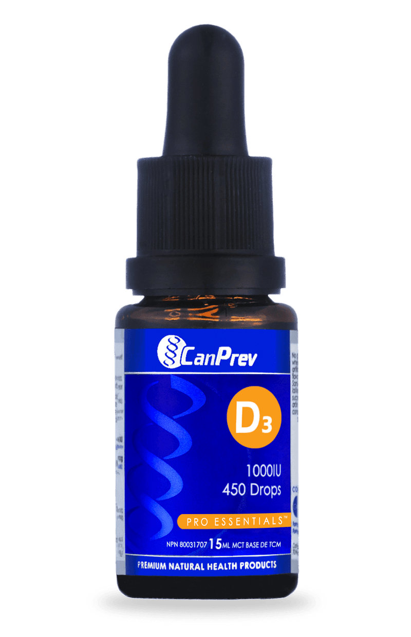 CanPrev D3 Drops 1000IU MCT base 15mL - Five Natural