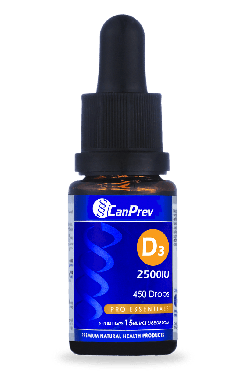 CanPrev D3 Drops 2500IU MCT Base 15mL - Five Natural