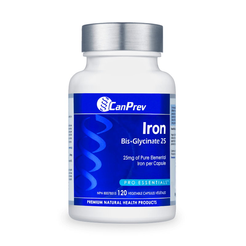 CanPrev Iron Bis-Glycinate 25 120 Veg Capsules - Five Natural