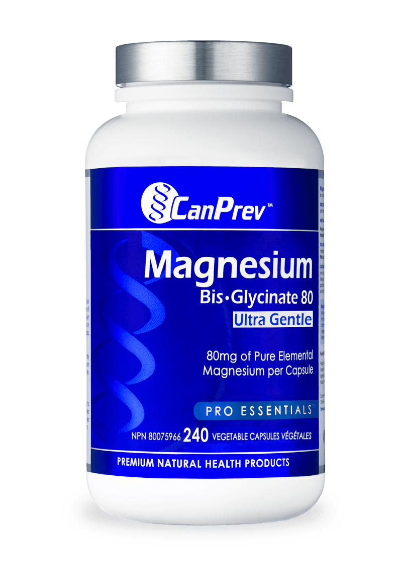 CanPrev Magnesium Bis-Glycinate 80 Ultra Gentle 240 Veg Capsules - Five Natural