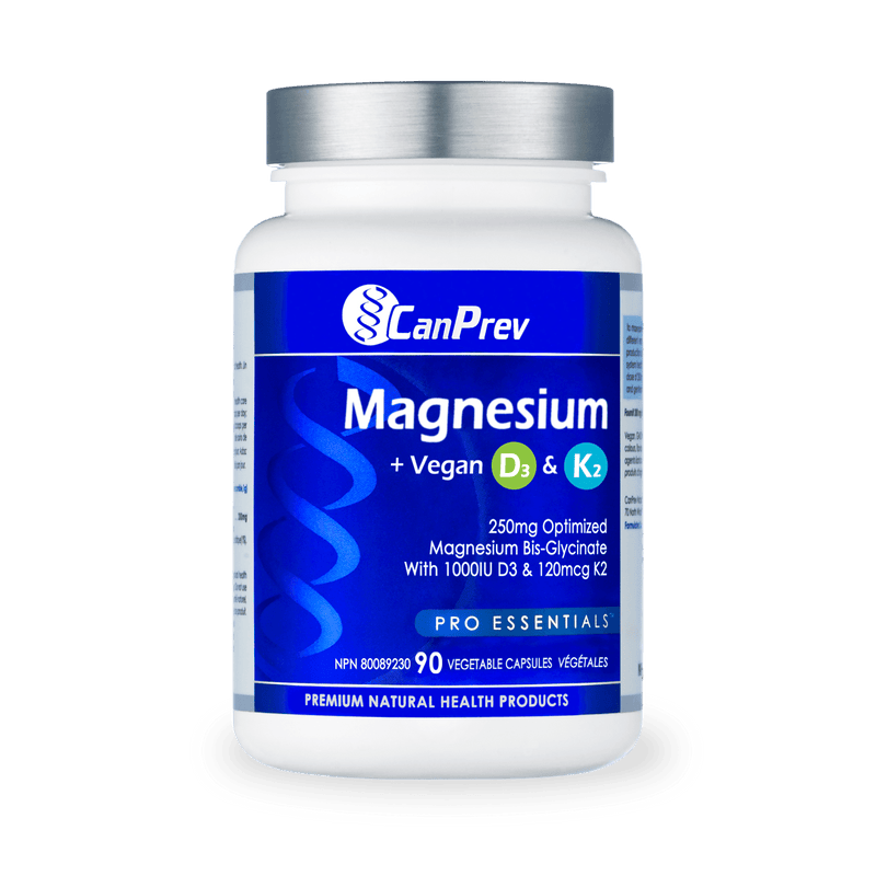 CanPrev Magnesium + Vegan D3 & K2 90 Veg Capsules - Five Natural