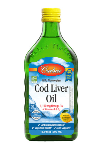 Carlson Norwegian Cod Liver Oil Lemon 500mL - Five Natural