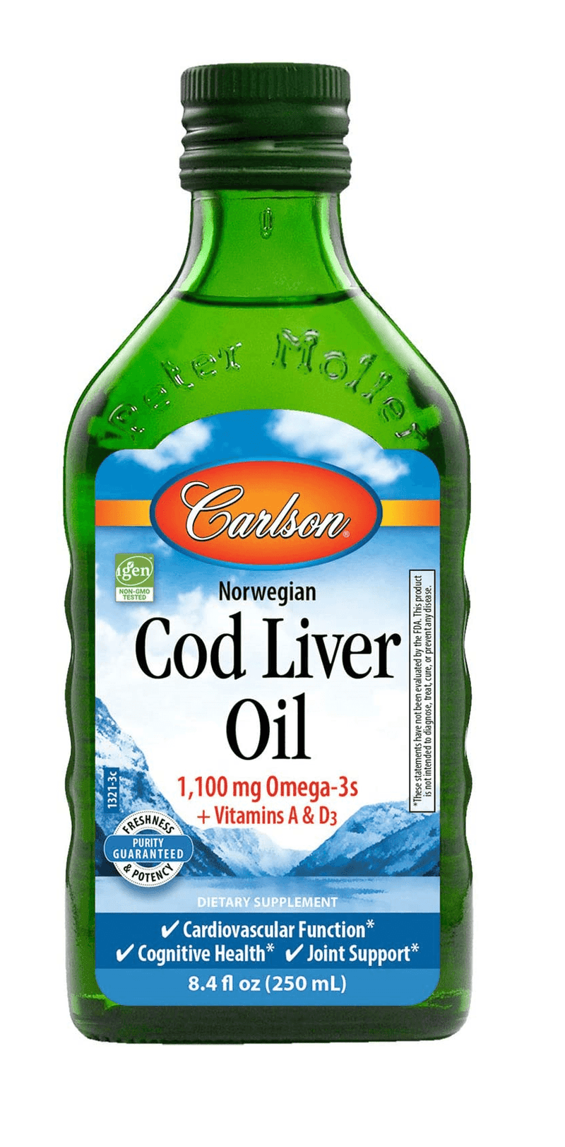 Carlson Norwegian Cod Liver Oil Unflavoured 250mL - Five Natural