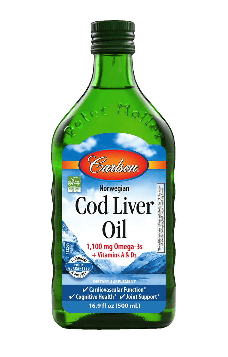 Carlson Norwegian Cod Liver Oil Unflavoured 500mL - Five Natural