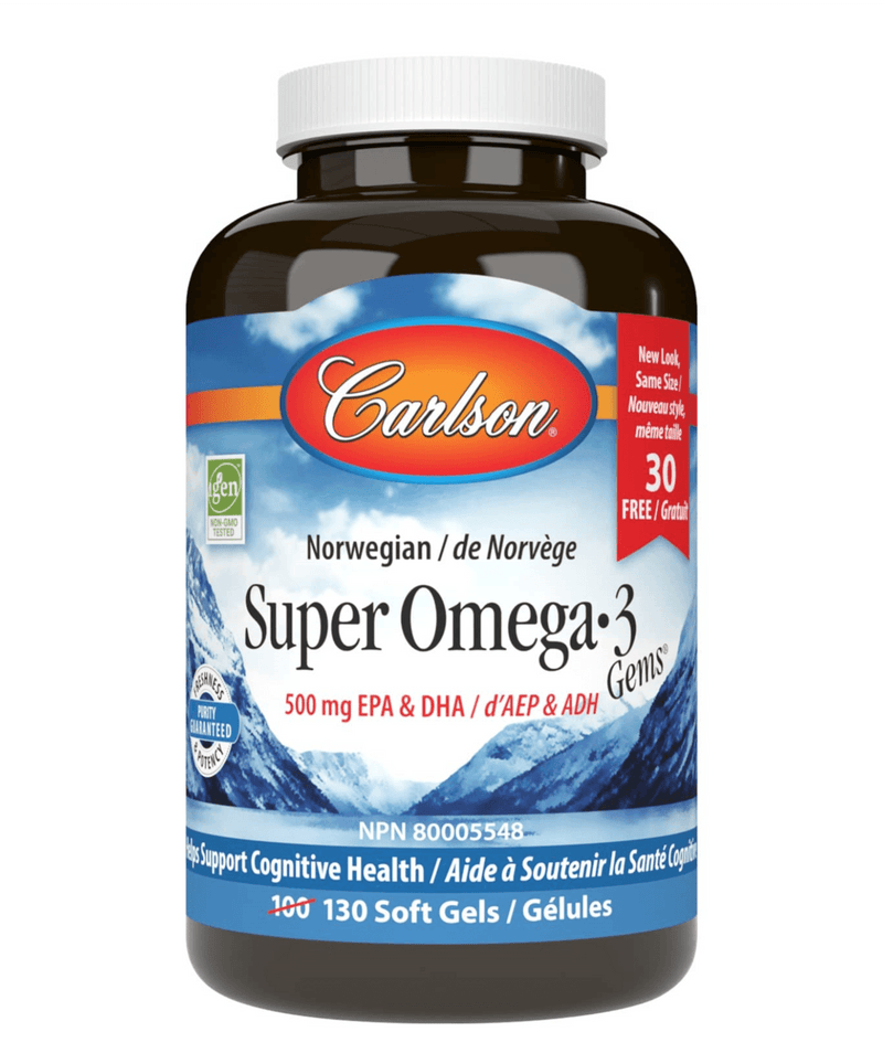 Carlson Super Omega-3 130 Softgels - Five Natural