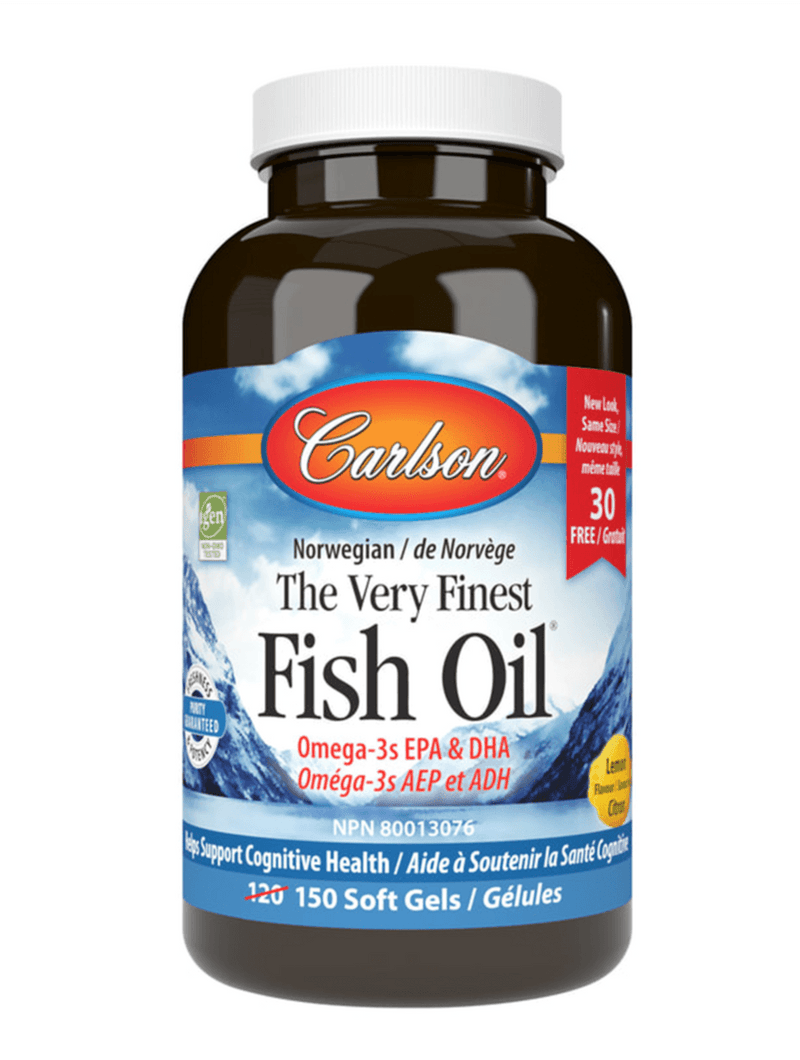 Carlson The Very Finest Fish Oil Lemon 150 Capsules - Five Natural