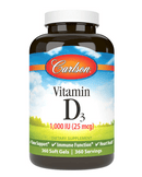 Carlson Vitamin D3 1000IU 360 Softgels - Five Natural