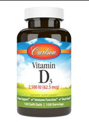 Carlson Vitamin D3 2500IU 150 Softgels - Five Natural