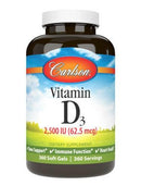 Carlson Vitamin D3 2500IU 360 Softgels - Five Natural