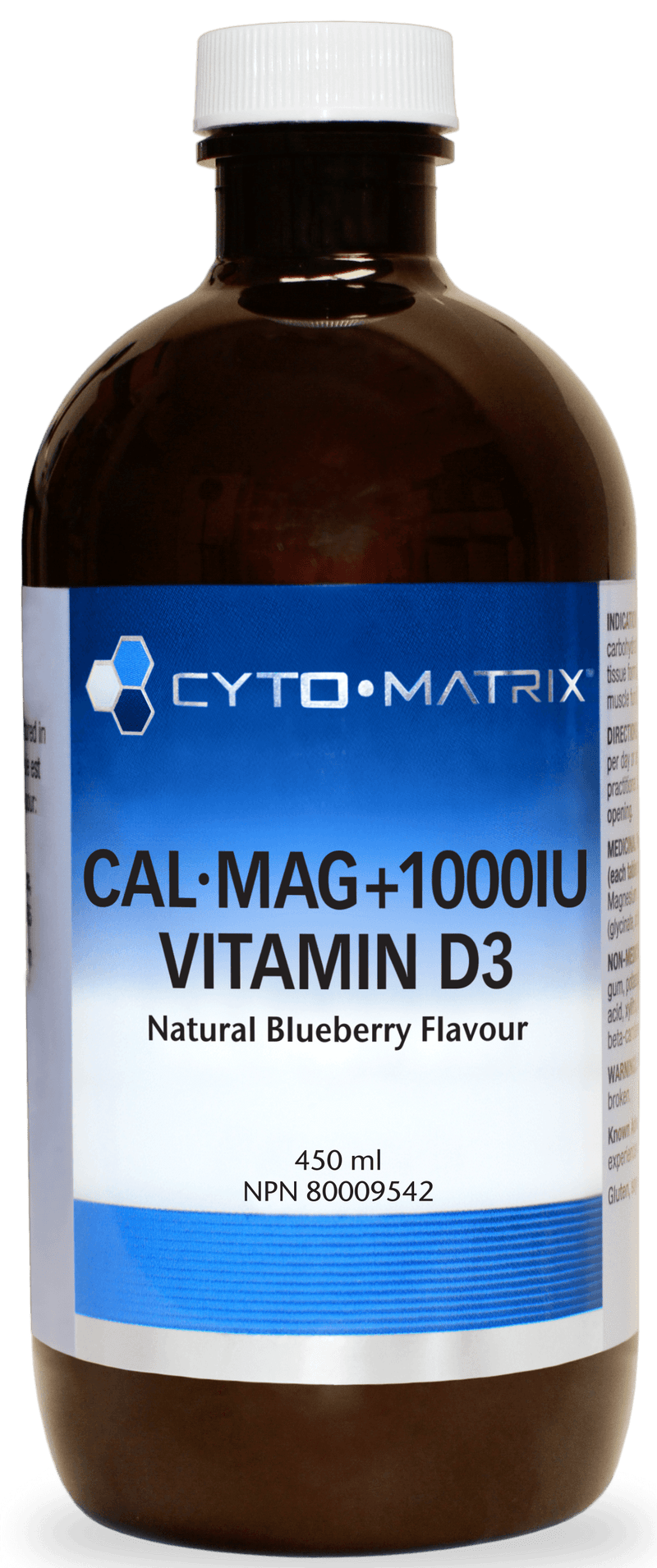 Cal·Mag + 1000IU Vitamin D3 - Liquid - Blueberry 450 mL - Five Natural