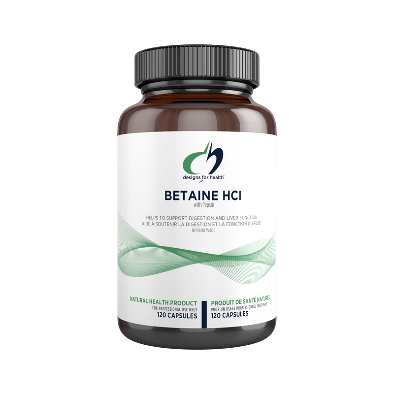 Designs for Health Betaine HCl 120 Capsules - Five Natural
