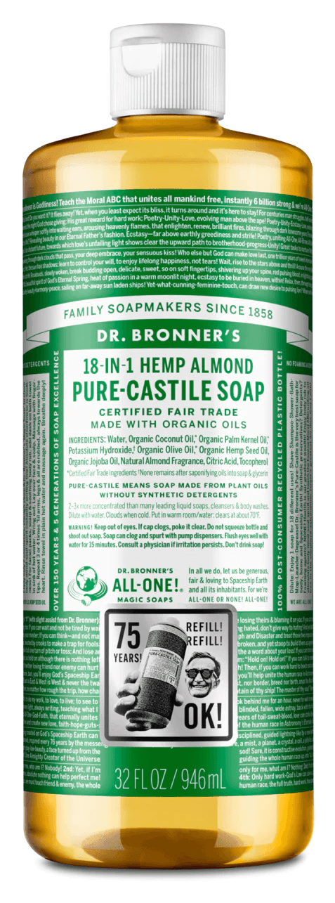 Dr. Bronner's Almond Pure-Castile Liquid Soap 946ml - Five Natural