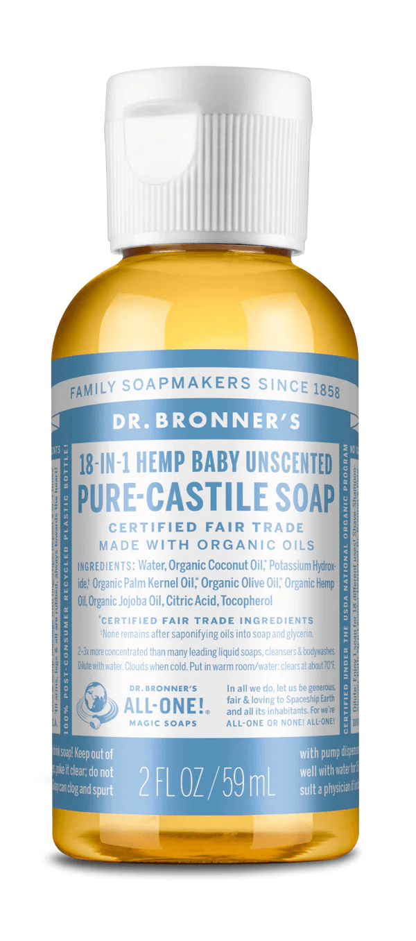 Dr. Bronner's Baby Unscented Pure-Castile Soap 59ml - Five Natural