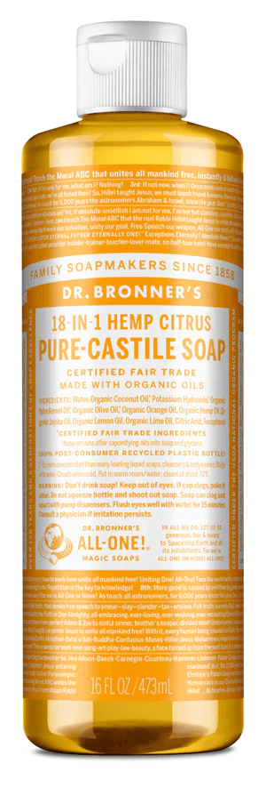 Dr. Bronner's Citrus Pure-Castile Soap 473ml - Five Natural