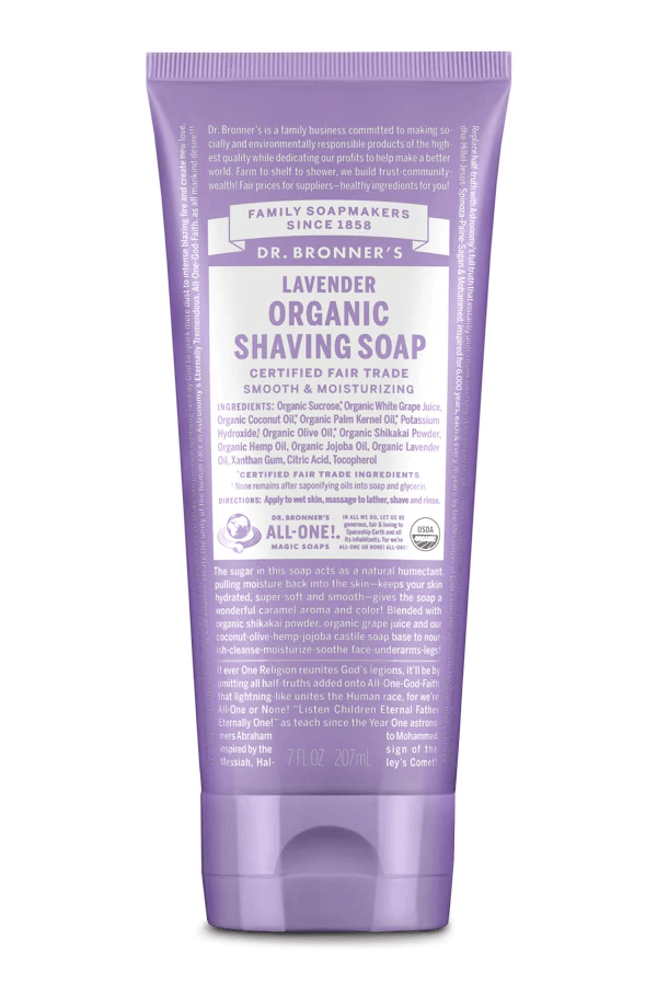 Dr. Bronner's Lavender Organic Shaving Soap 207ml - Five Natural