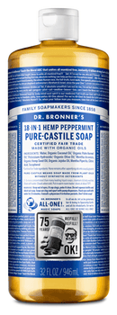 Dr. Bronner's Peppermint Pure-Castile Liquid Soap 946ml - Five Natural