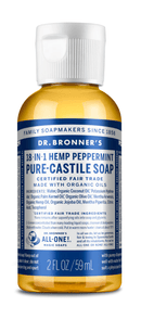 Dr. Bronner's Peppermint Pure-Castile Soap 59ml - Five Natural