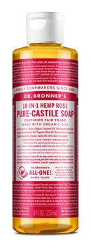 Dr. Bronner's Rose Pure-Castile Soap 237ml - Five Natural