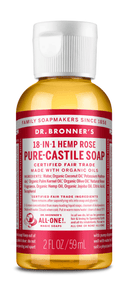 Dr. Bronner's Rose Pure-Castile Soap 59ml - Five Natural