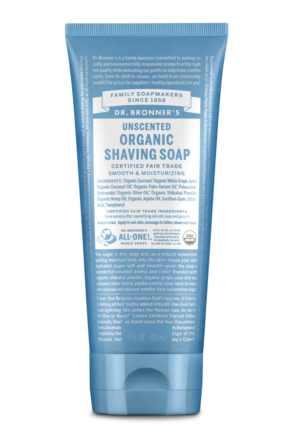 Dr. Bronner's Unscented Organic Shaving Soap 207ml - Five Natural