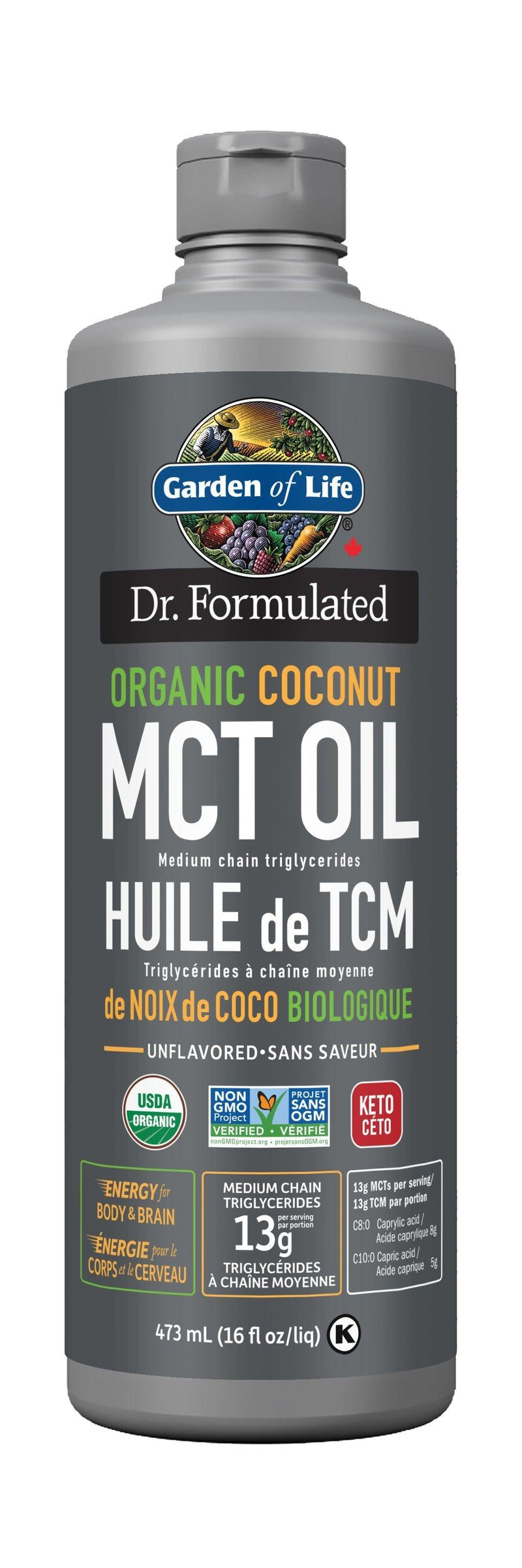 Garden of Life Dr. Formulated 100% Organic MCT Oil 473mL - Five Natural