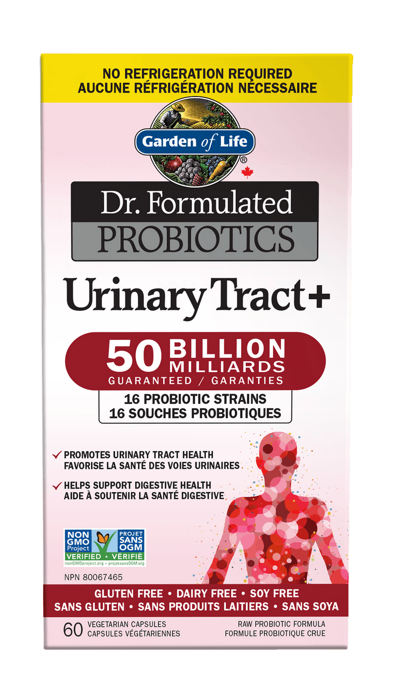 Garden of Life Dr. Formulated Urinary Tract+ 50B Shelf Stable 60 Veg Capsules - Five Natural
