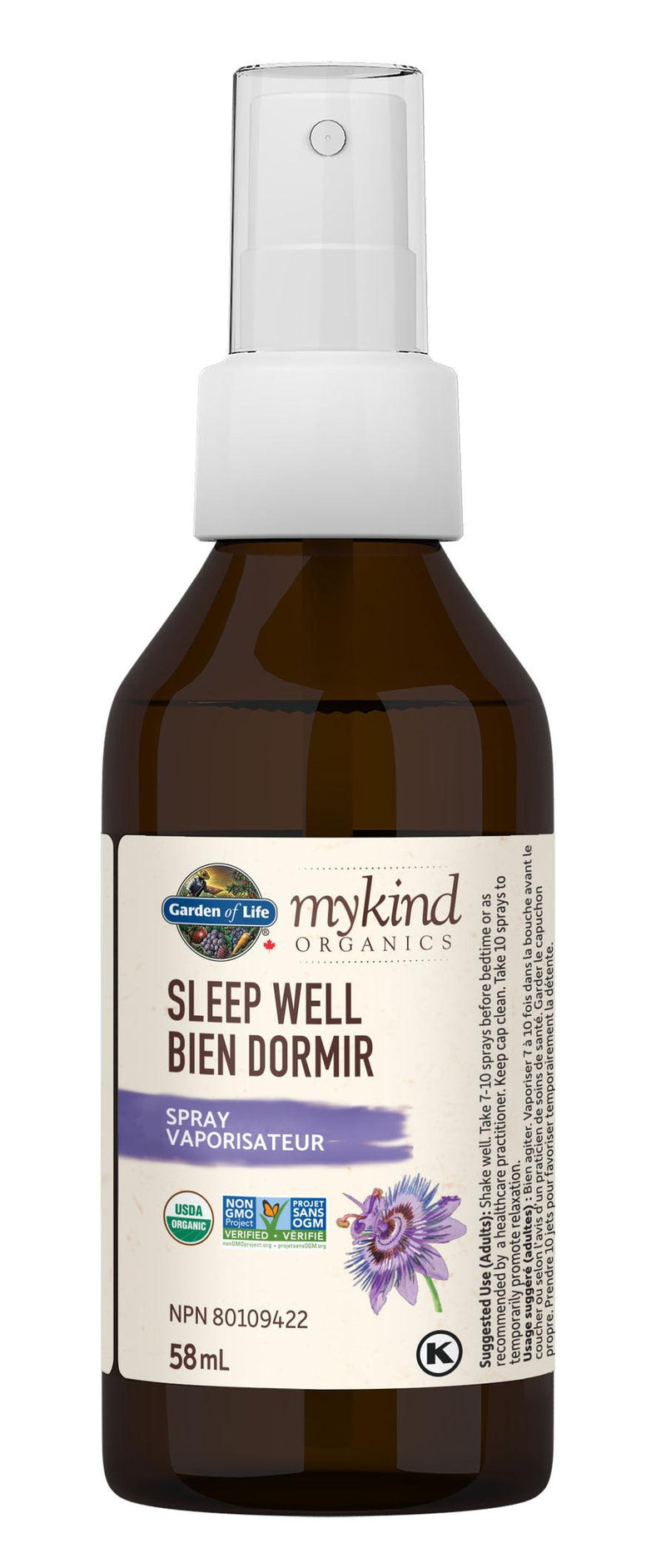 Garden of Life mykind Organics Herbals Sleep Well Spray 58mL - Five Natural
