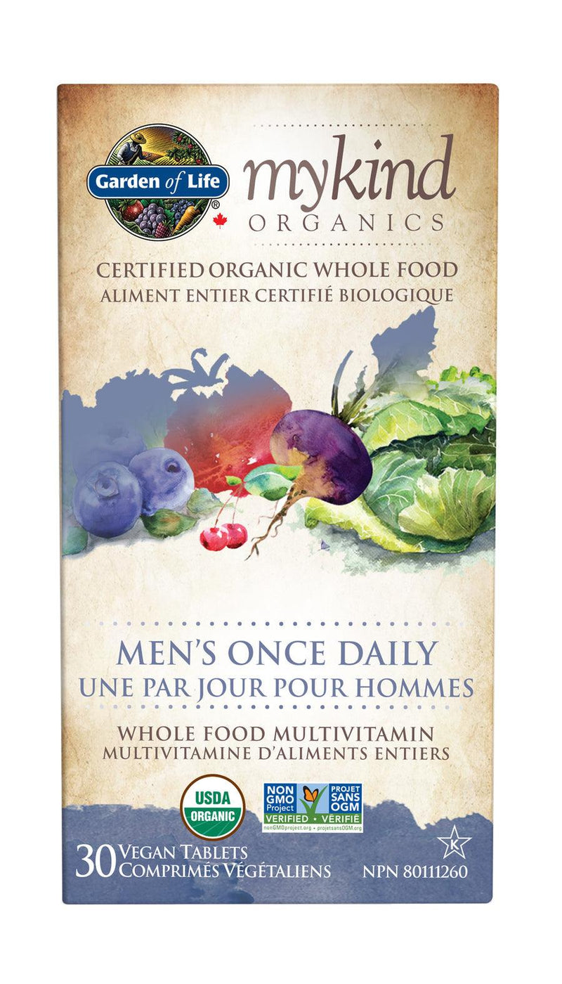Garden of Life mykind Organics Multivitamin Men's Once Daily 30 Tablets - Five Natural