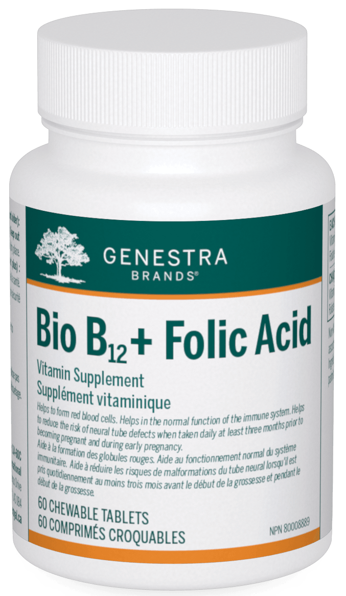 Genestra Bio B12+Folic Acid 60 Chewable Tablets - Five Natural