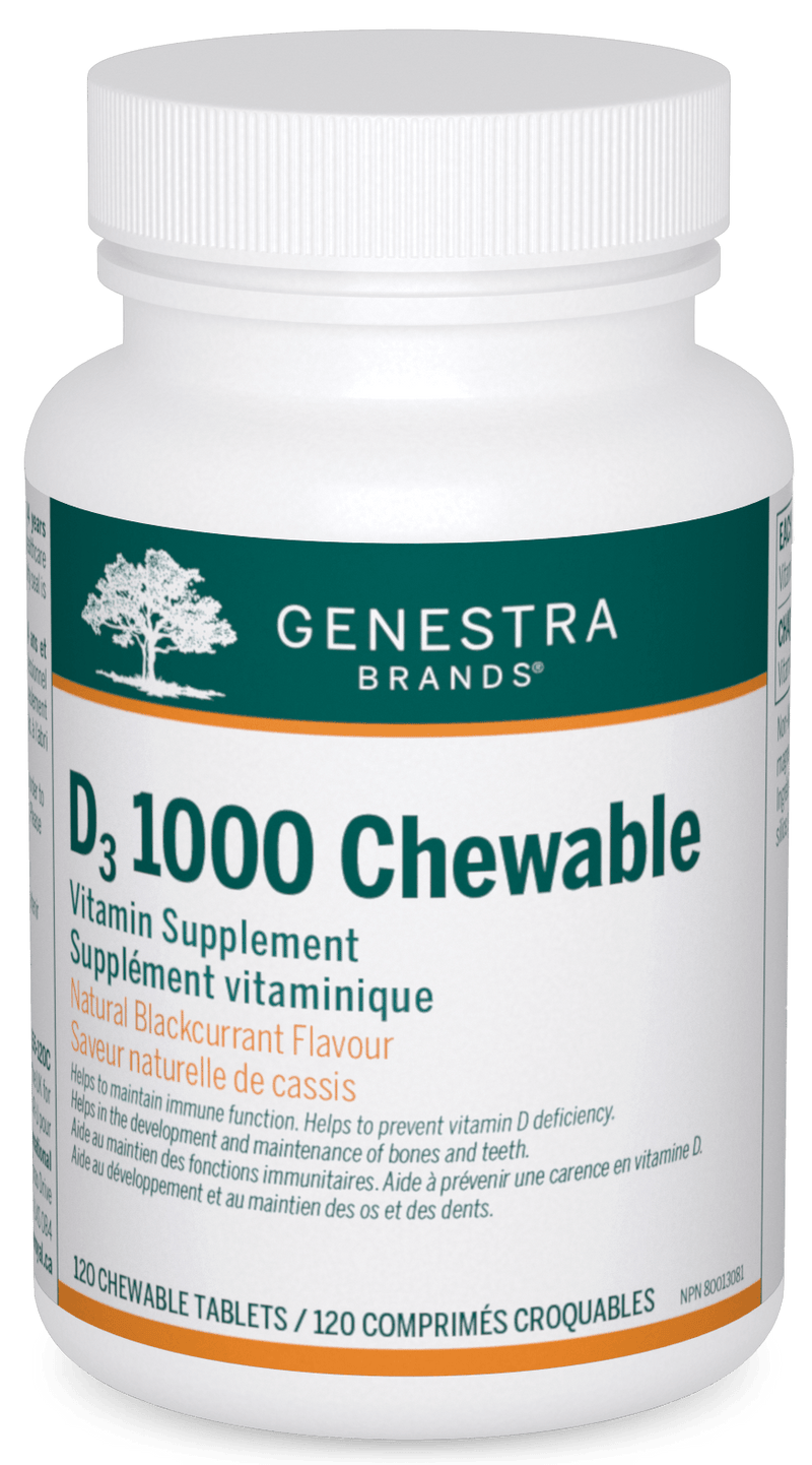 Genestra D3 1000 120 Chewable Tablets - Five Natural