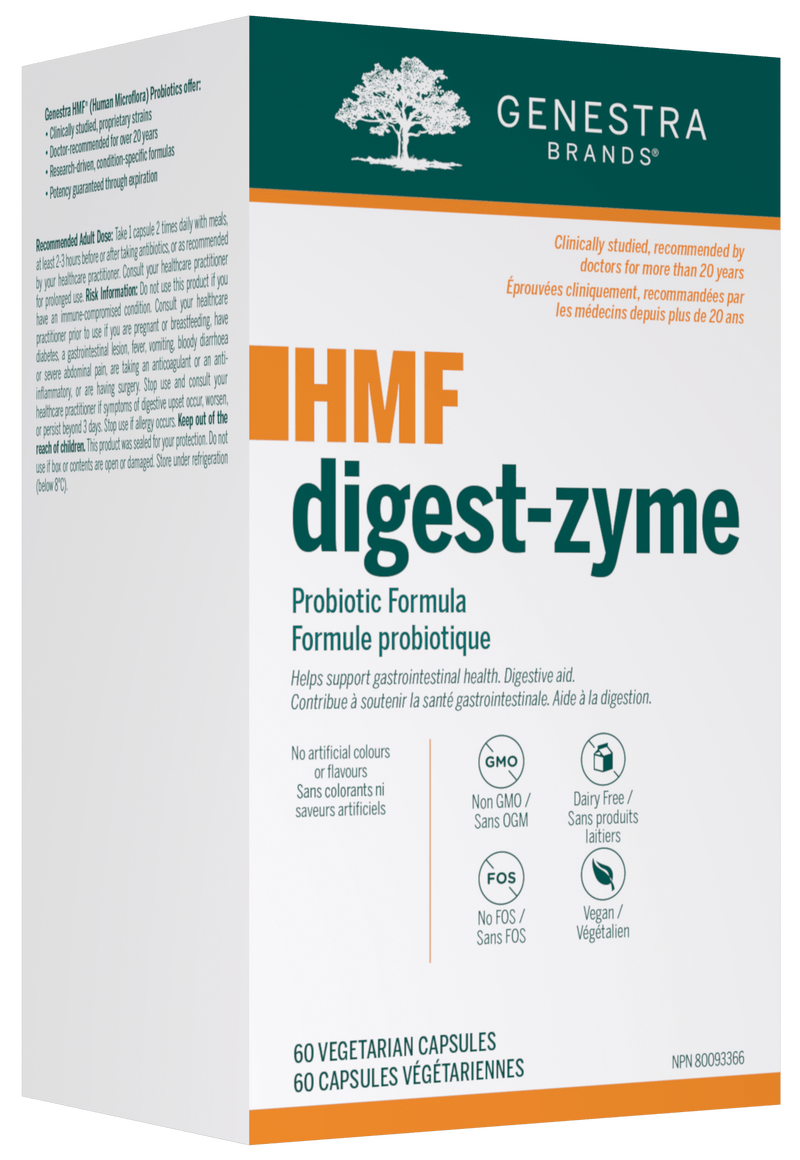 Genestra HMF Digest-Zyme 60 Veg Capsules - Five Natural