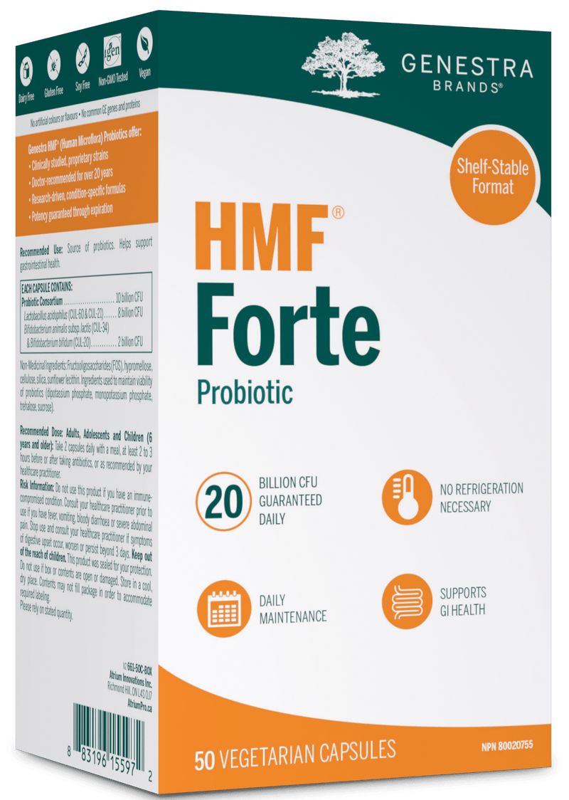 Genestra HMF Forte Shelf Stable 50 Veg Capsules - Five Natural