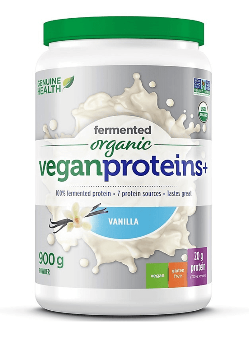 Genuine Health Fermented Organic Vegan Proteins+ Vanilla 900g - Five Natural