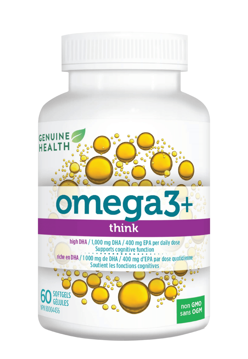 Genuine Health Omega3+ Think 60 Softgels - Five Natural