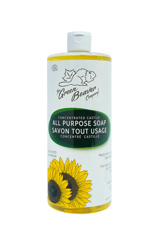 Green Beaver All Purpose Castile Soap Unscented 990mL - Five Natural