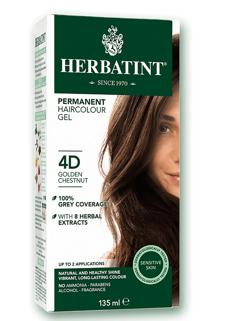Herbatint D4 Golden Chestnut Permanent Hair Colour 135mL - Five Natural