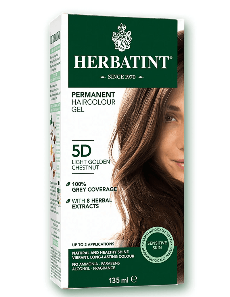Herbatint D5 Light Golden Chestnut Permanent Hair Colour 135mL - Five Natural