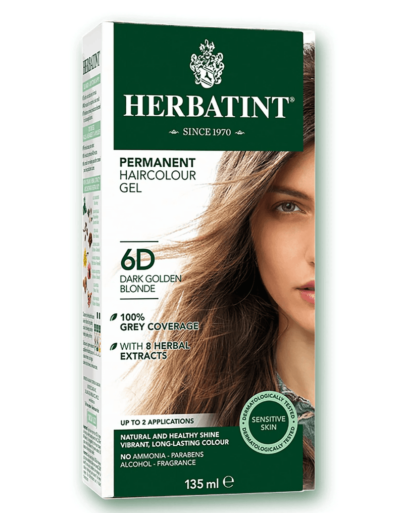Herbatint D6 Dark Golden Blonde Permanent Hair Colour 135mL - Five Natural